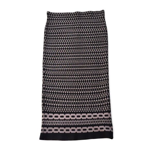 🆕Max Studio Knit Black Midi Skirt - Picture 3 of 7